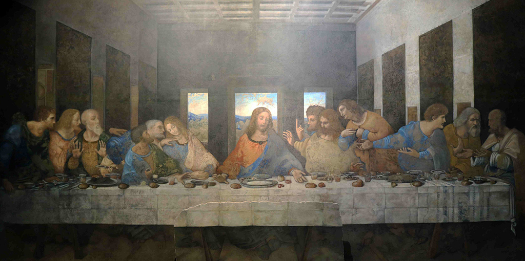 Leonardo da Vinci: Az utolsó vacsora c. festménye. Forrás: Wikipédia