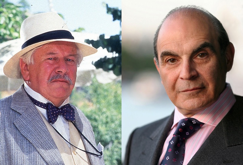 A két leghíresebb POirot a filmvásznon. Peter Ustinov és David Suchet. Forrás: Wikipédia